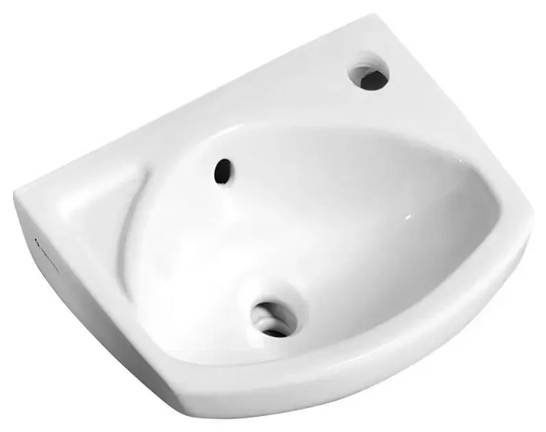 Umývadlo Aqualine Small 35×28 cm, 1 otvor (vpravo), s prepadom — 91351
