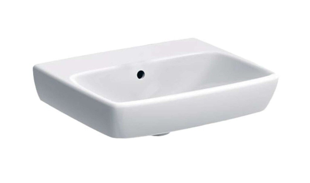 Geberit Selnova Square umývadielko 50 x 42 cm, bez otvoru na batériu, s prepadom, biele