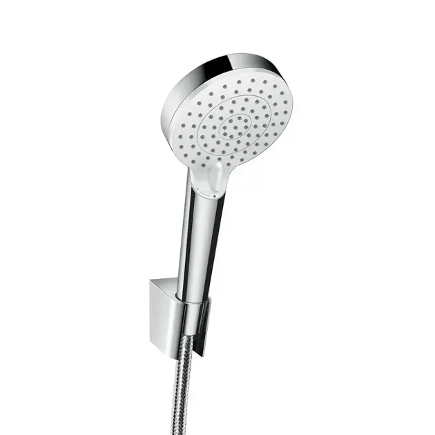 Hansgrohe Crometta sprchová súprava Ø100 mm, 2 prúdy, hadica 1250 mm, biela/chróm
