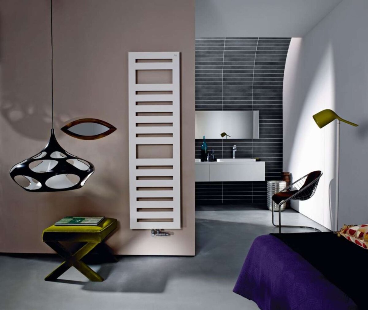 Zehnder Metropolitan Spa kúpeľňový radiátor MET-080-060 80,5 x 60 cm, biely lak, teplovodné stredové pripojenie
