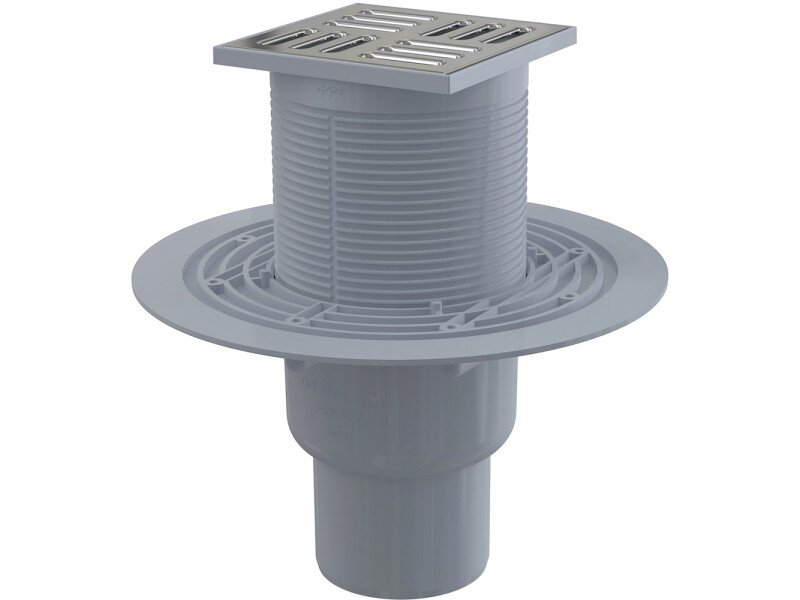 Alcadrain APV2311 podlahová vpusť priama 105×105 mm, DN 50/75, nerezový rošt