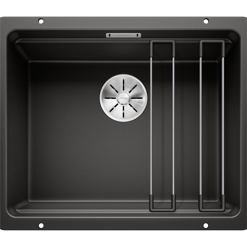 Blanco Etagon 500-U silgranitový jednodrez pod pracovnú dosku, čierny, 530 x 460 mm