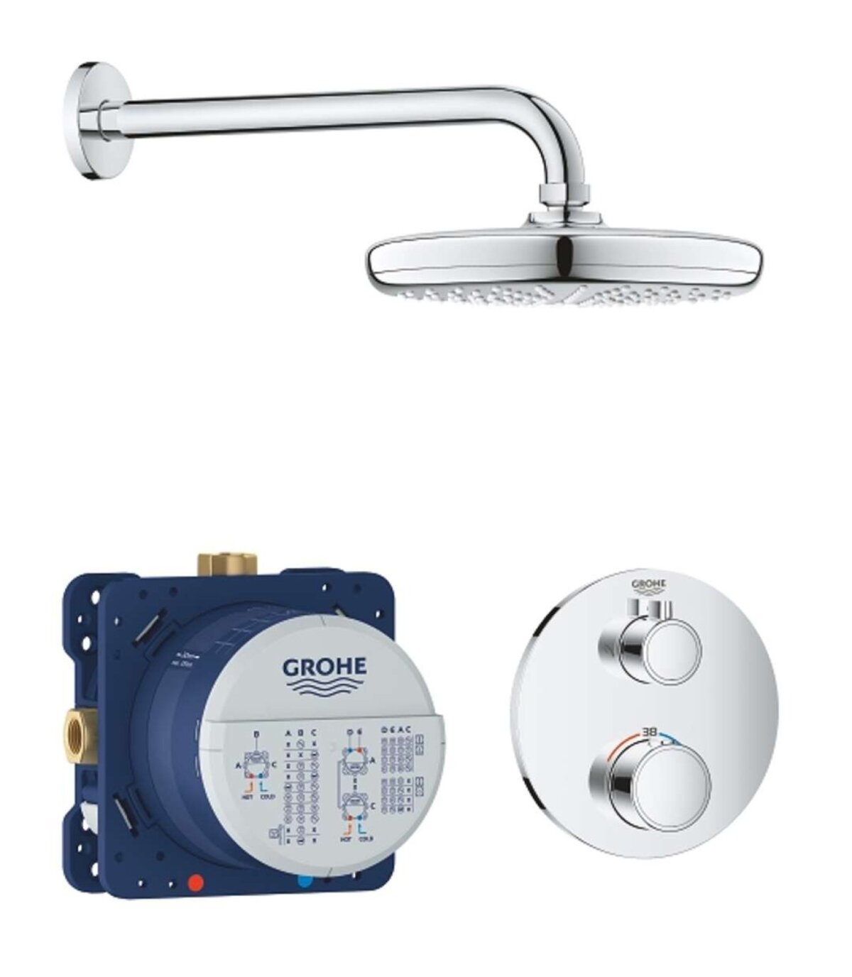 Grohe Grohtherm sprchový set Tempesta 210 s termostatickou batériou pod omietku, chróm (34726000)