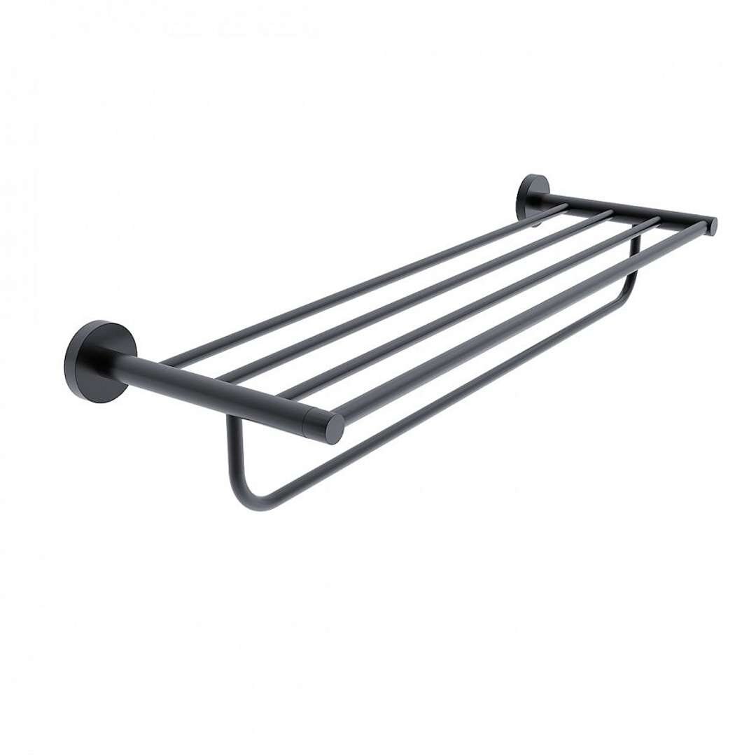 NIMCO UNIX polička s držiakom na uteráky 65 cm, matná čierna (UNC 13063-90)