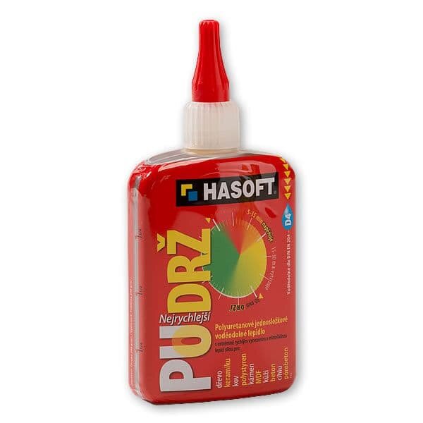 Hasoft PUDRŽ jednozložkové polyuretánové vodoodolné lepidlo 190 g