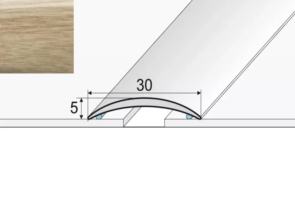 Prechodová lišta Effector A03 30 mm, Dub mocca, 0,93 m (samolepiaca)