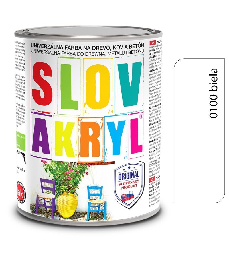 Slovakryl 0100 biela 0,75 kg (Slovlak)