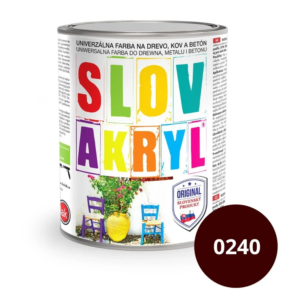 Slovlak Slovakryl 0240 tmavohnedý 0,75 kg