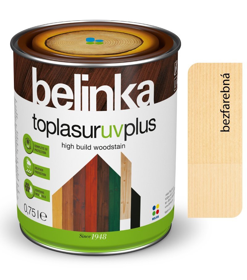 Belinka Toplasur UV Plus – silnovrstvová lazúra, bezfarebná, 2,5 l
