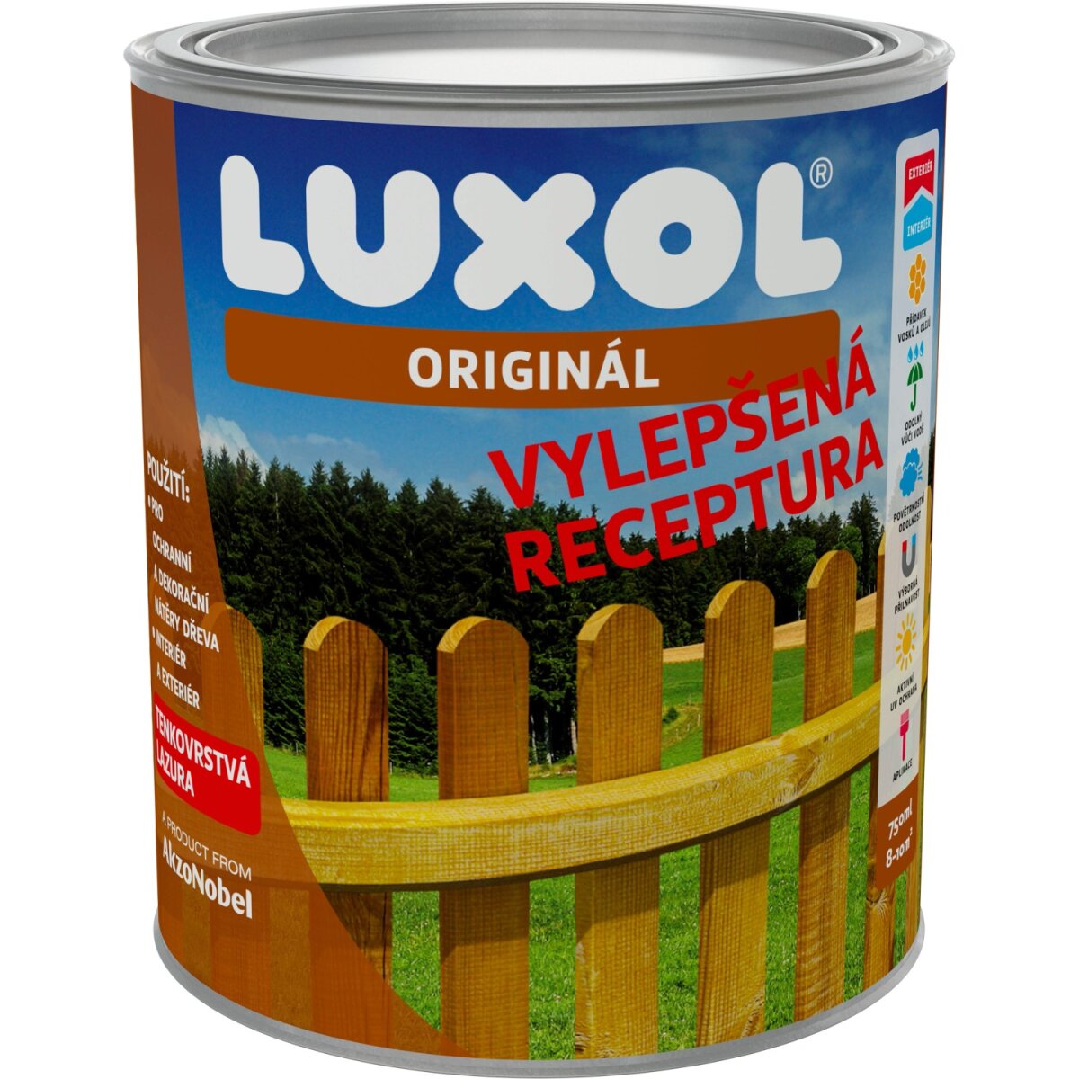 Luxol Originál (Akzo Nobel) 0060 Pínia – tenkovrstvá lazúra na drevo, 0,75 l