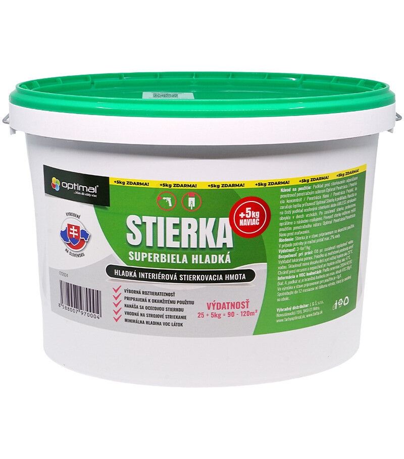 Optimal Stierka 25+5 kg — hladká stierková hmota (vnútorná)