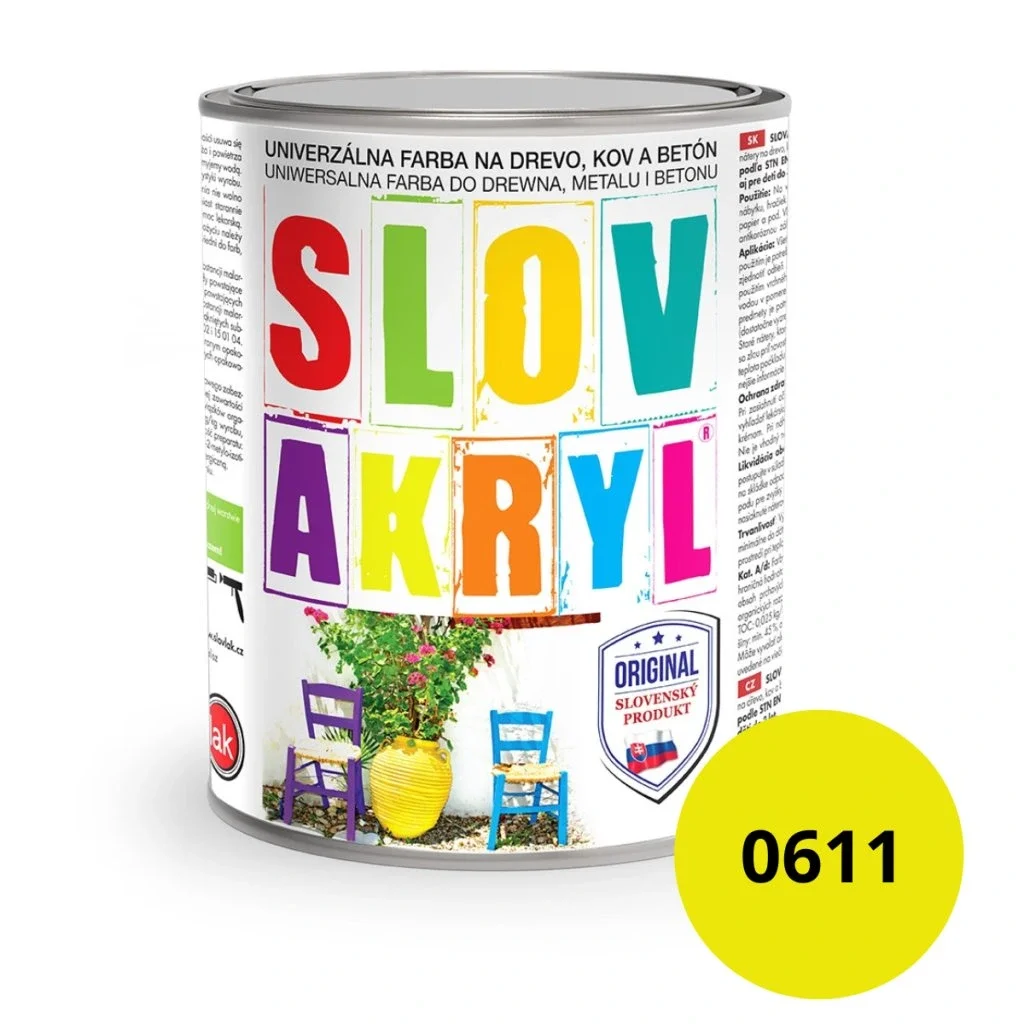 Slovakryl 0611 žltozelený 0,75 kg (Slovlak)