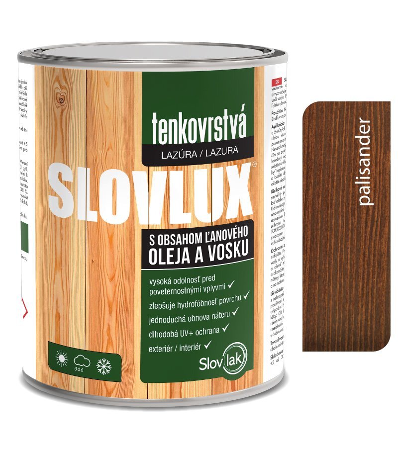 SLOVLUX tenkovrstvá lazúra 0022 Palisander 0,7 l