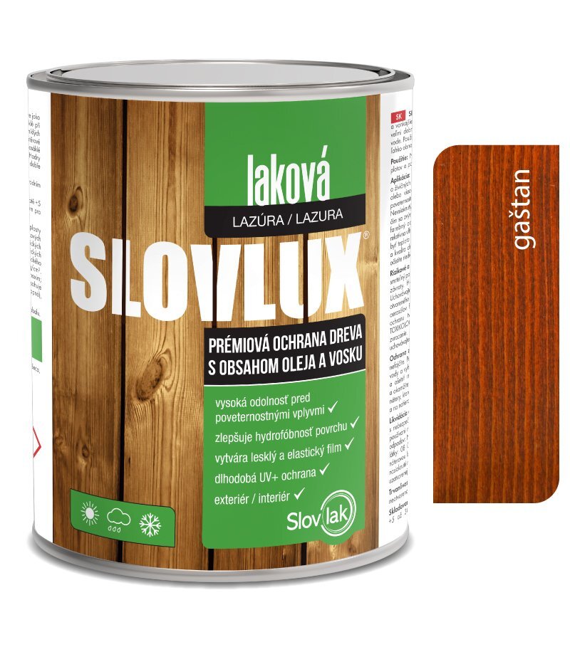 SLOVLAK Slovlux laková lazúra Gaštan (0020), 2,5 l