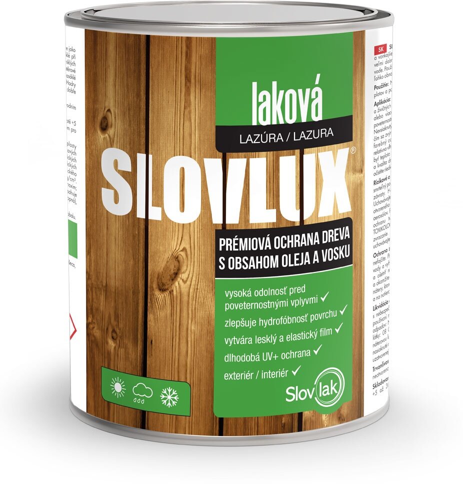 Slovlak Slovlux laková lazúra Palisander (0022), 0,7 l