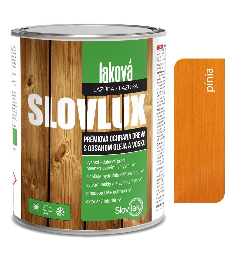 Slovlak Slovlux laková lazúra Pínia (0060), 0,7 l