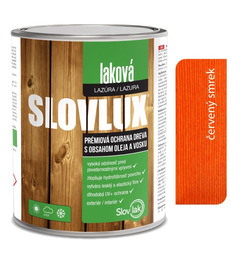 Slovlux laková lazúra 0061 Červený smrek 0,7 l