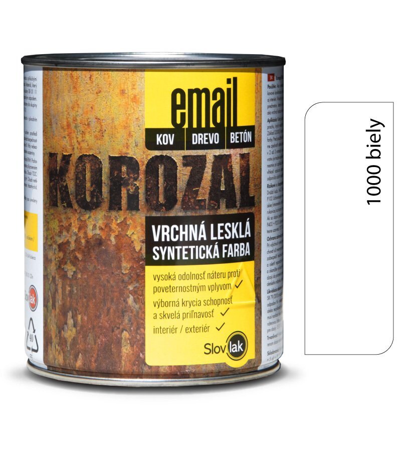 Slovlak Korozal EMAIL 1000, biely, 0,75 kg