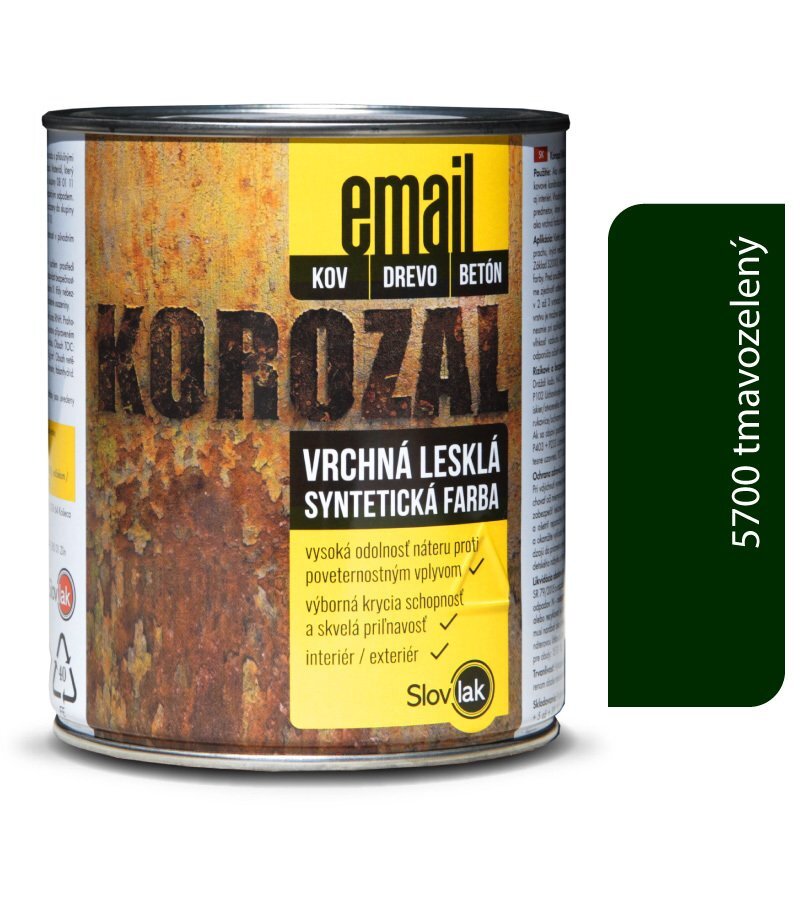 Slovlak Korozal EMAIL 5700 tmavozelený 0,75 kg