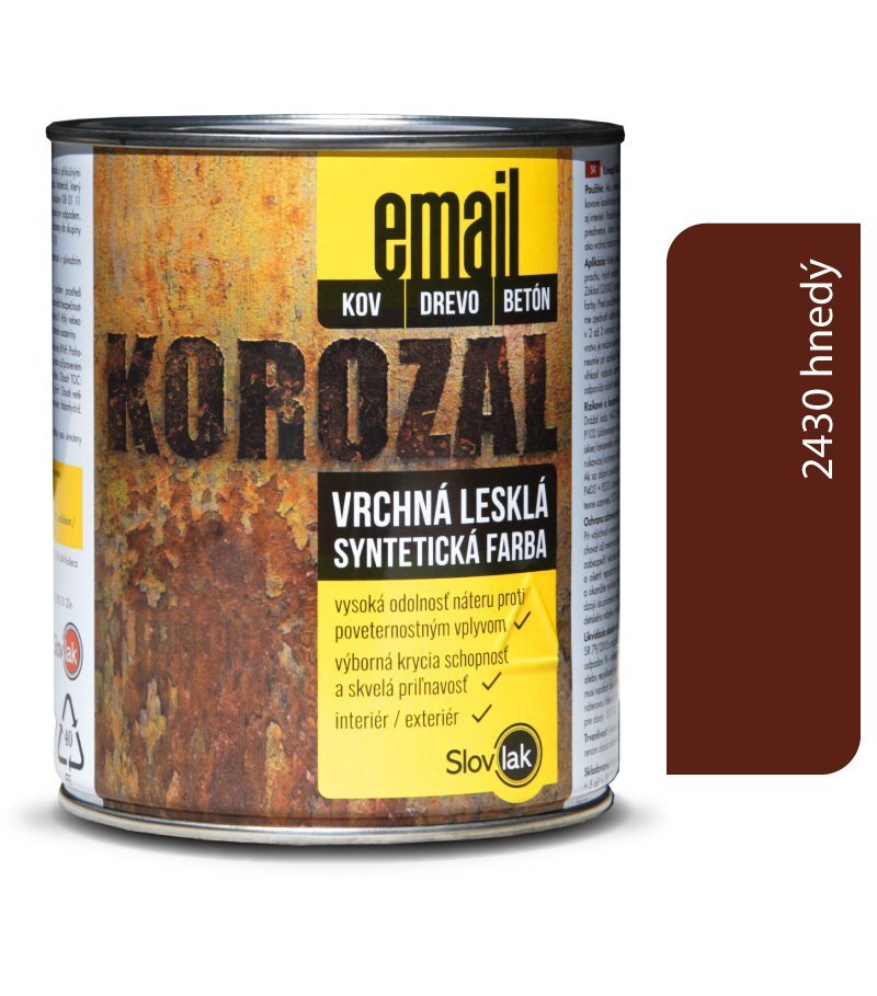 Slovlak Korozal email 2430, hnedý, 0,75 kg