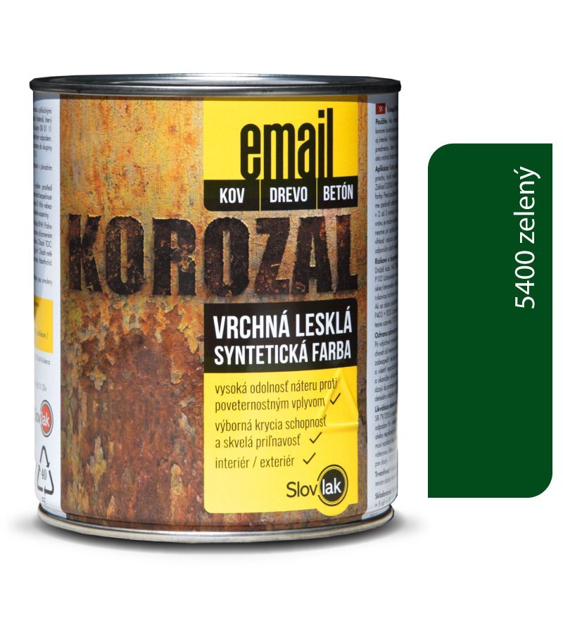 Slovlak Korozal Email 5400 lesklý zelený 0,75 kg