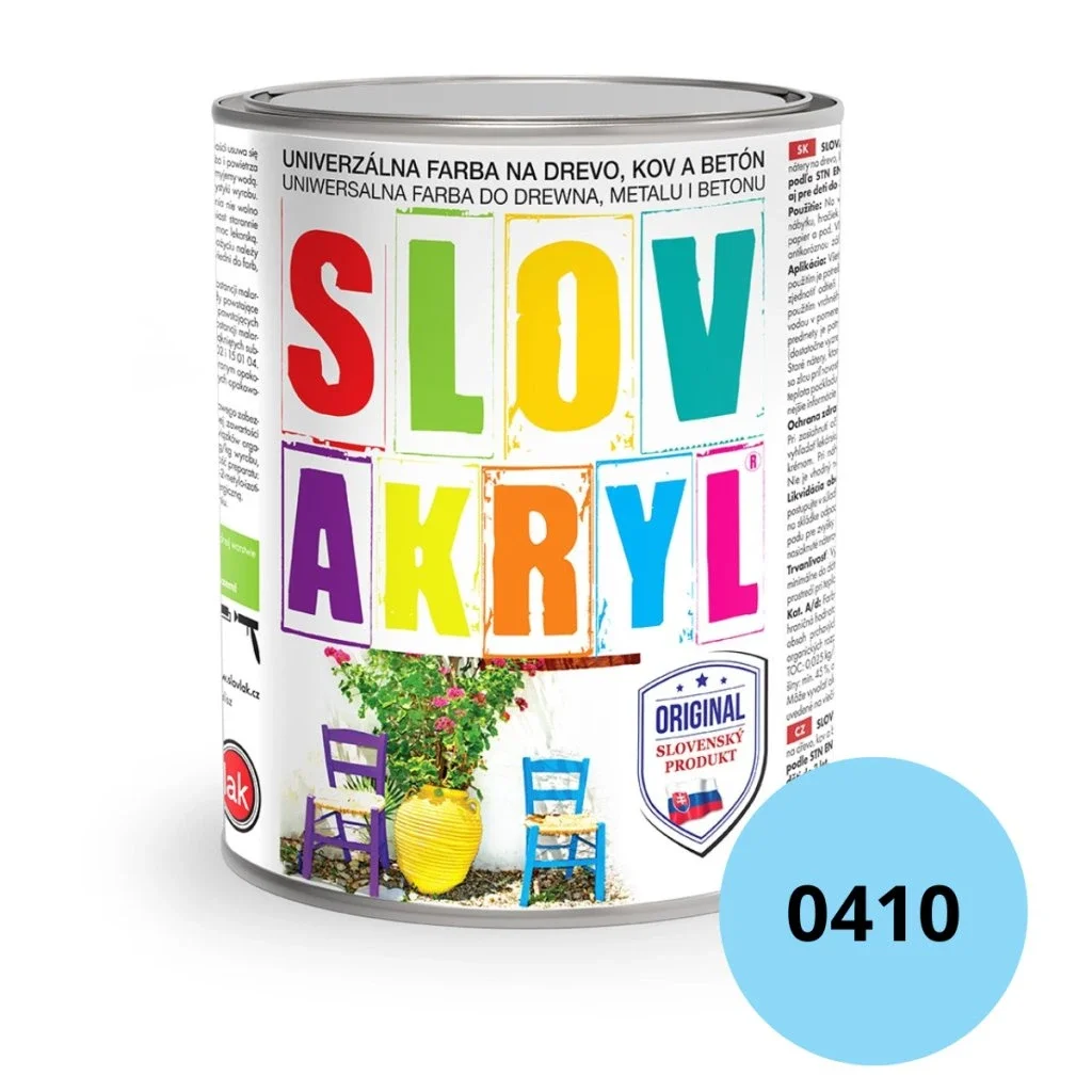 Slovakryl 0410 svetlomodrý, 0,75 kg (Slovlak)