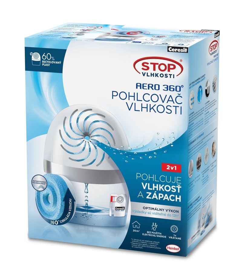 Ceresit Stop Vlhkosti AERO 360° prístroj s tabletou 450 g, biely