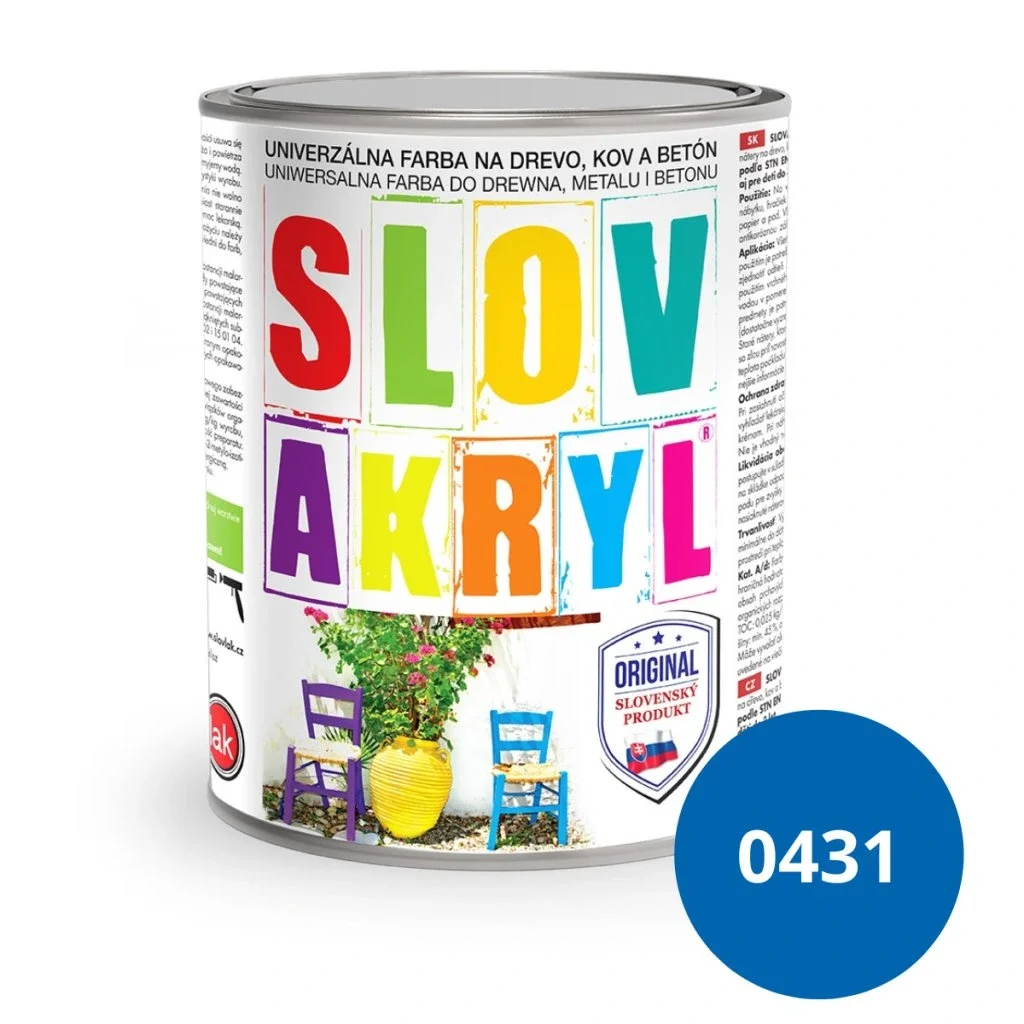 SLOVLAK Slovakryl 0431 – modrý pastel, 0,75 kg
