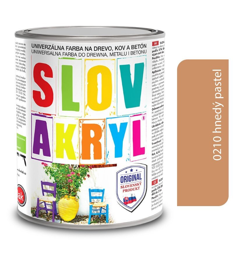 Slovlak Slovakryl 0210 hnedý pastel 0,75 kg