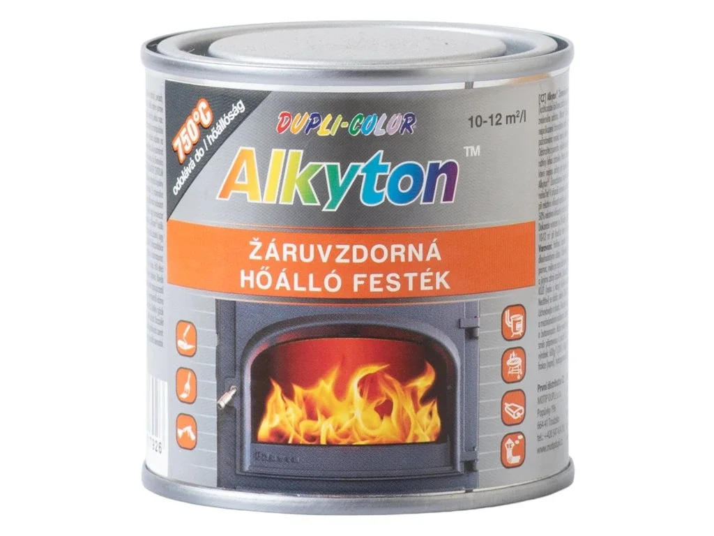 Alkyton žiaruvzdorná farba strieborná 250 ml
