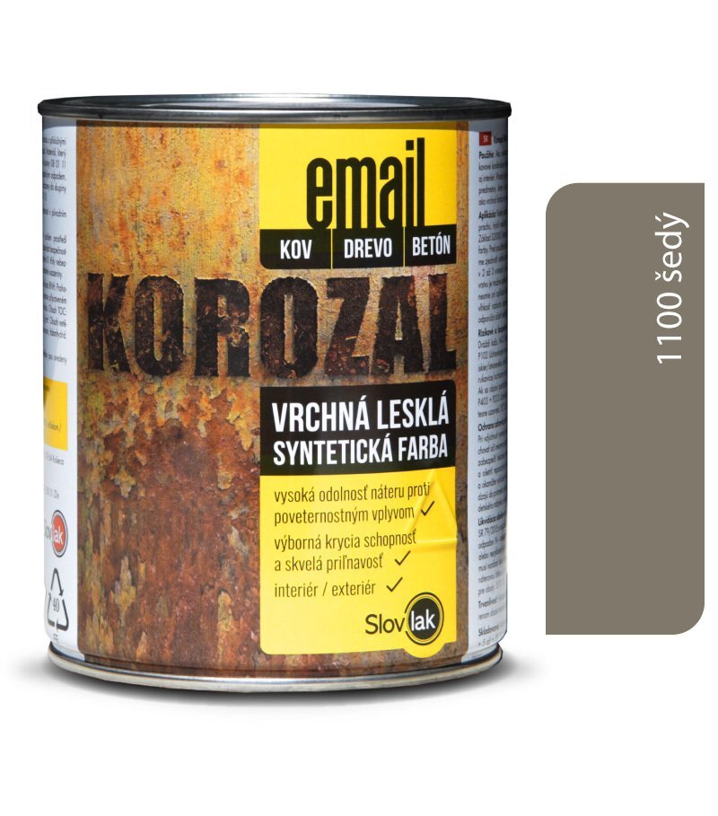 Slovlak Korozal EMAIL 1100 lesklý, šedý, 0,75 kg