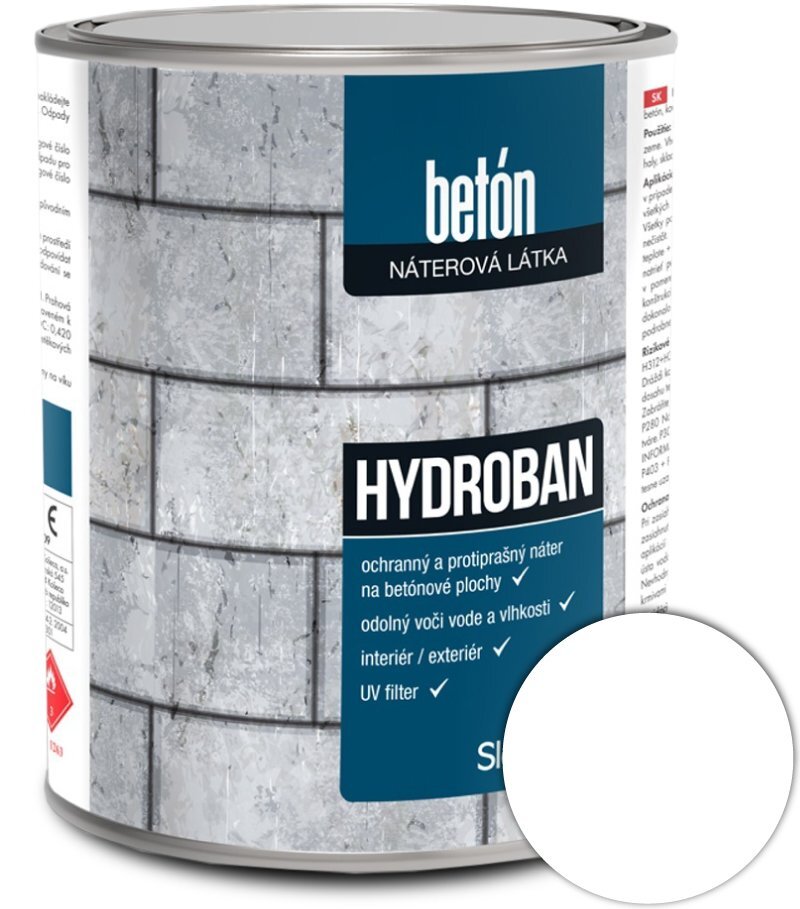 SLOVLAK Hydroban 0100 farba na betón 2,5 kg (biela)