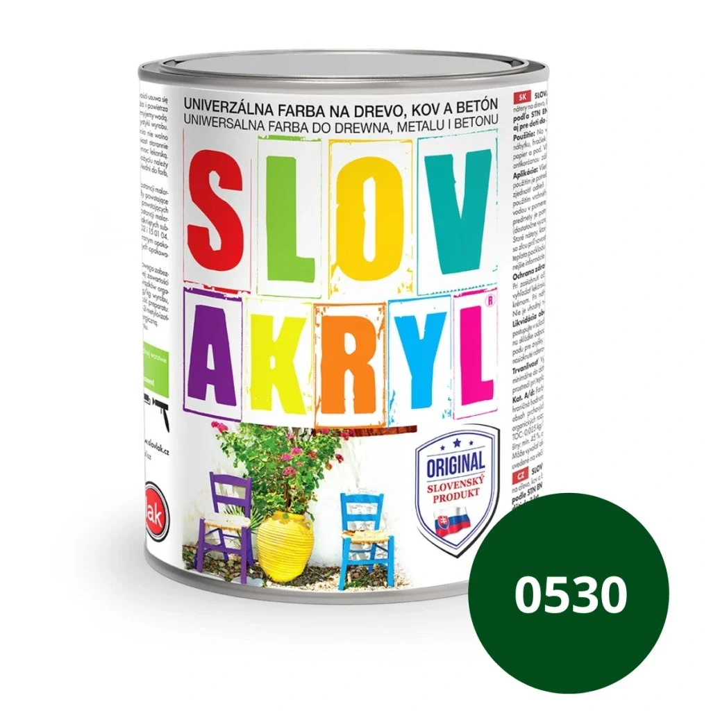 Slovakryl 0530 zelený 0,75 kg (SLOVLAK)