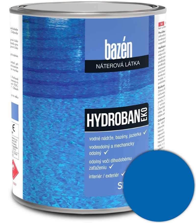 SLOVLAK Hydroban EKO 0420 – modrá farba na bazény, 10 kg