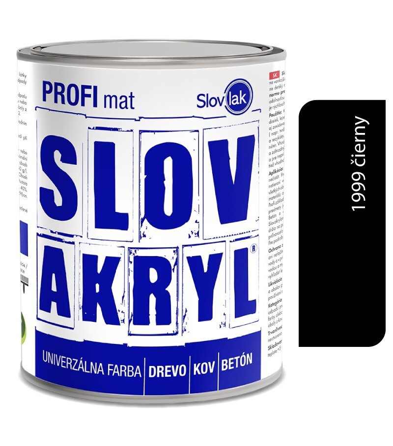 Slovakryl Profi mat čierny (RAL 9005) 0,75 kg