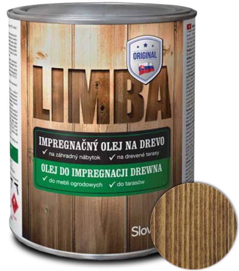 Slovlak Limba impregnačný olej na drevo, dub, 2,5 l