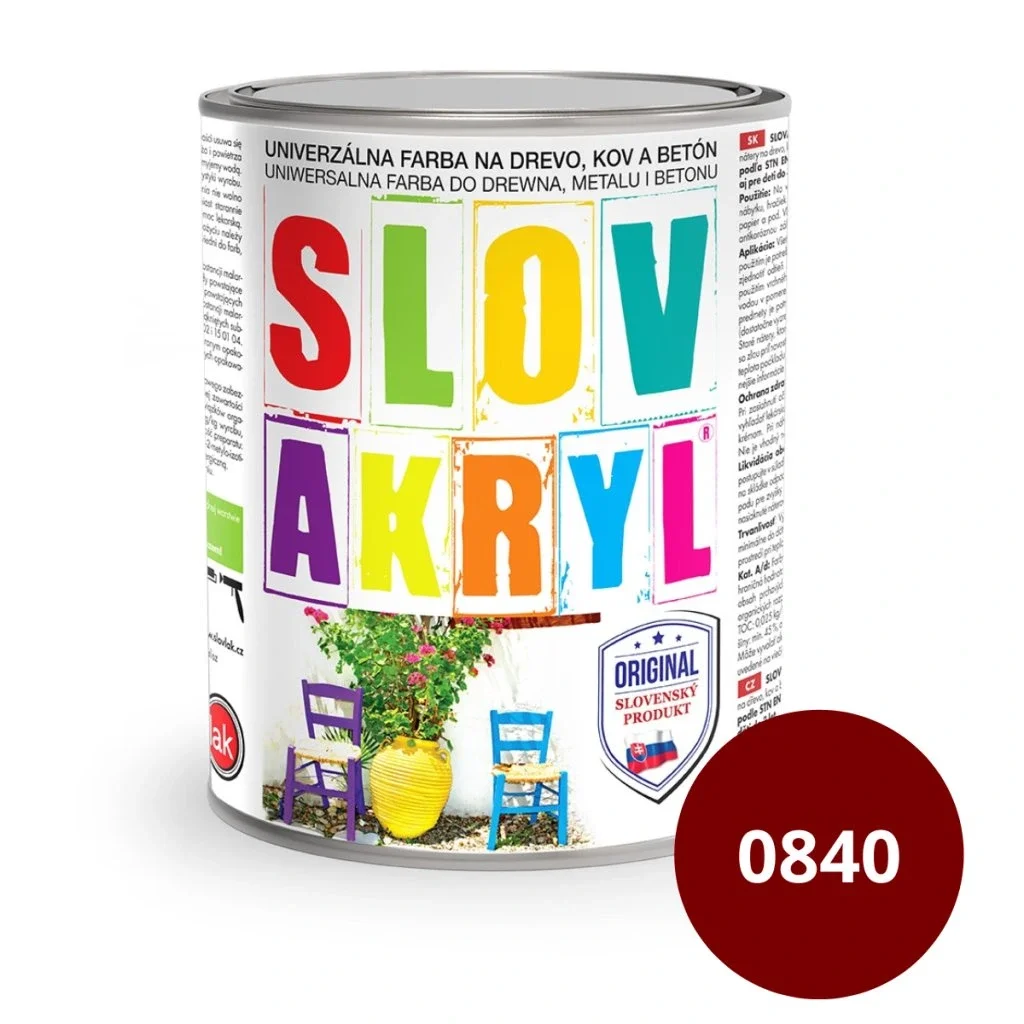 Slovakryl 0840 červenohnedý 0,75 kg