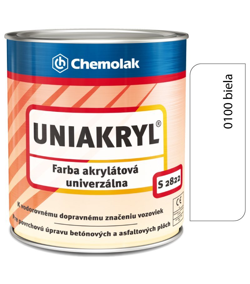 Chemolak Uniakryl S2822 akrylátová farba na betón 5 kg (0100 biela)