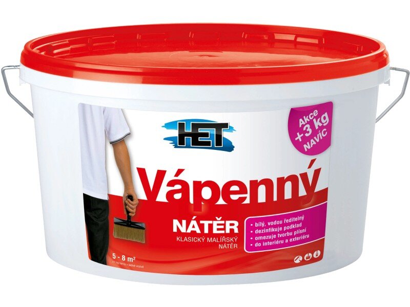 HET vápenný náter biely 12 kg + 3 kg