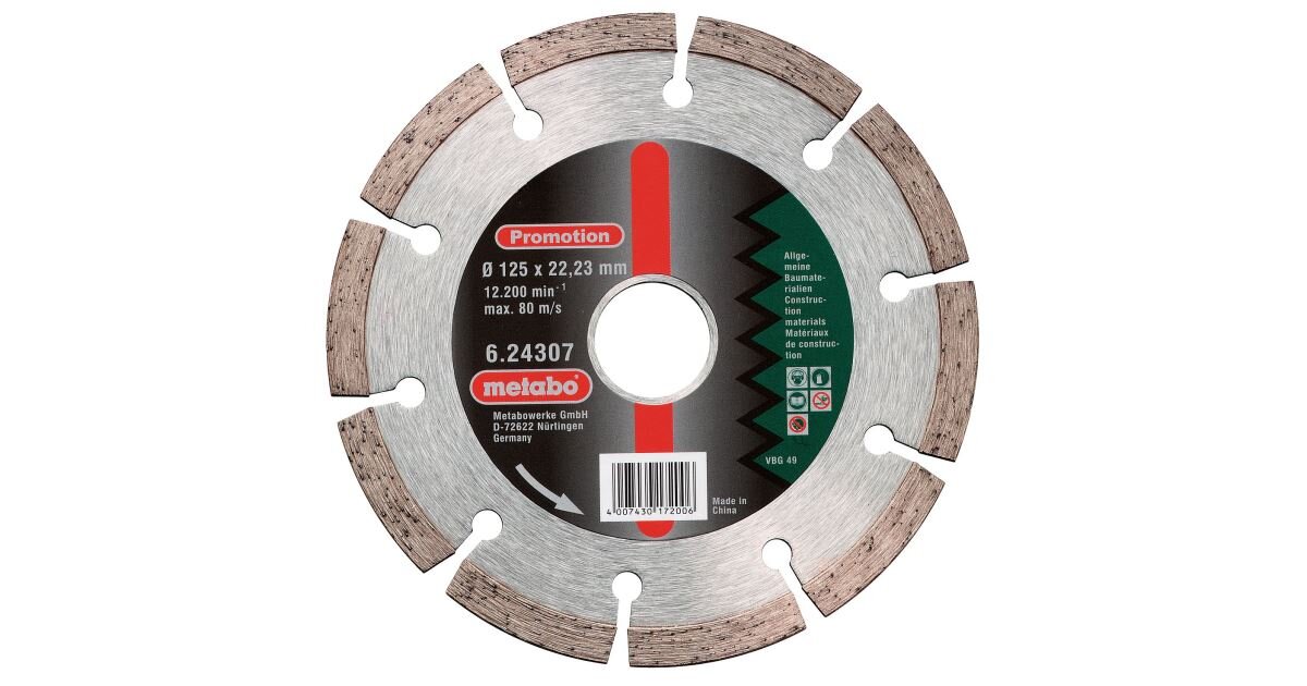 Metabo diamantový rezný kotúč SP‑U 125 x 22,23 mm (624307000)