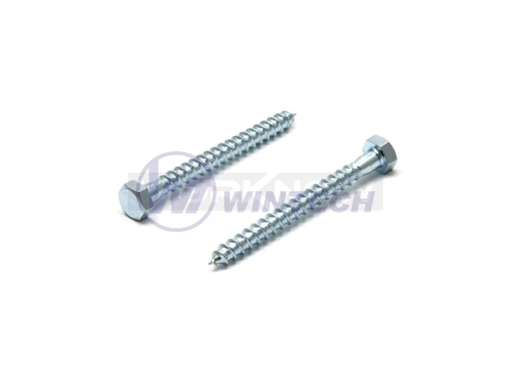 Vrut do dreva DIN 571 8 x 140 mm, pozinkovaný, so šesťhrannou hlavou