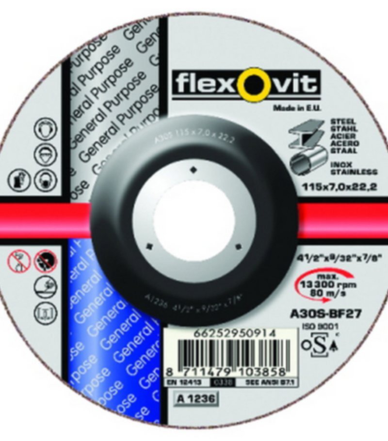 Flexovit (Saint‑Gobain) brúsny kotúč 150 x 7 x 22,2 mm A30 R – na oceľ