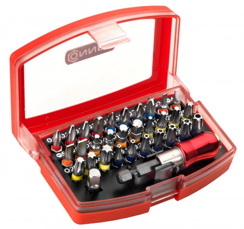 Sada magnetických bitov 32 ks s držiakom, S2, 1/4"
