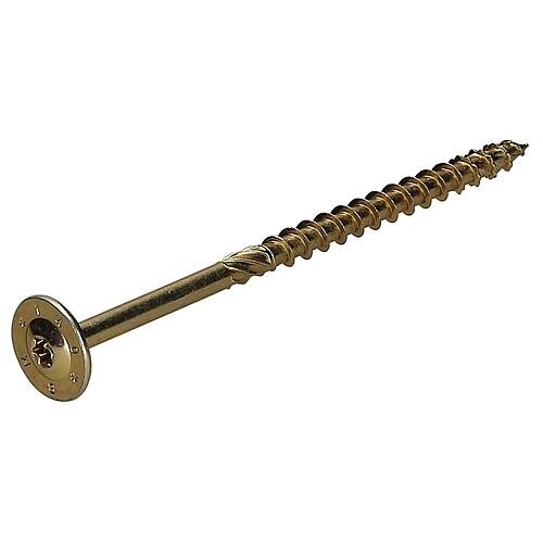 Konstrukčná skrutka 8 x 140 mm, talerová hlava, Torx T40, žlté pozinkovanie, 50 ks