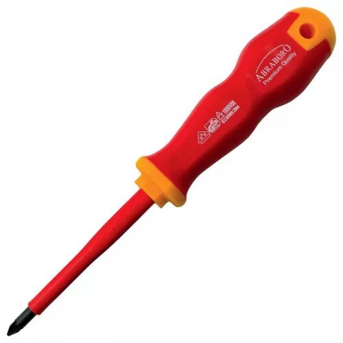 Abraboro Red Line izolovaný skrutkovač PH 2 x 100 mm (VDE, 1000 V)