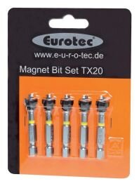 Eurotec magnetické bity TX20 1/4" 50 mm, 5 ks