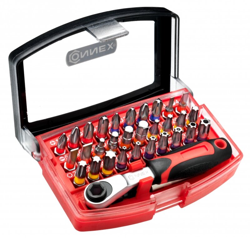 Connex 32-dielna sada bitov s mini račňou 1/4" (S2)