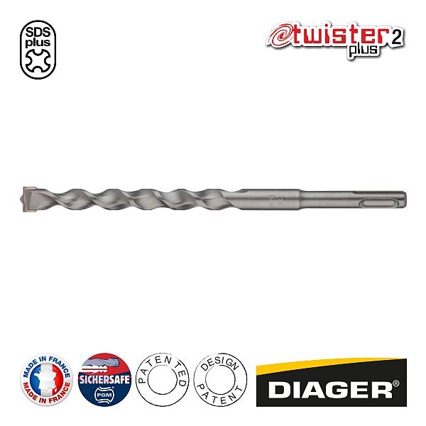 Diager Twister SDS-plus vrták do betónu 8 x 260 mm (pracovná dĺžka 200 mm)