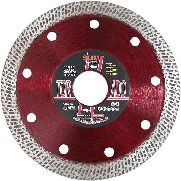 Diamantový kotúč TORNADO SLIM 115 × 1,4 × 22,2 mm