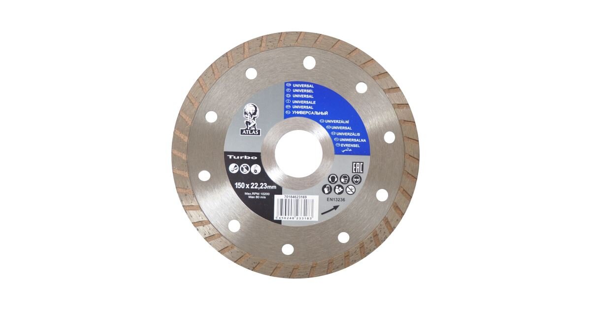 Diamantový kotúč ATLAS TURBO 150 x 2,6 x 22,23 mm